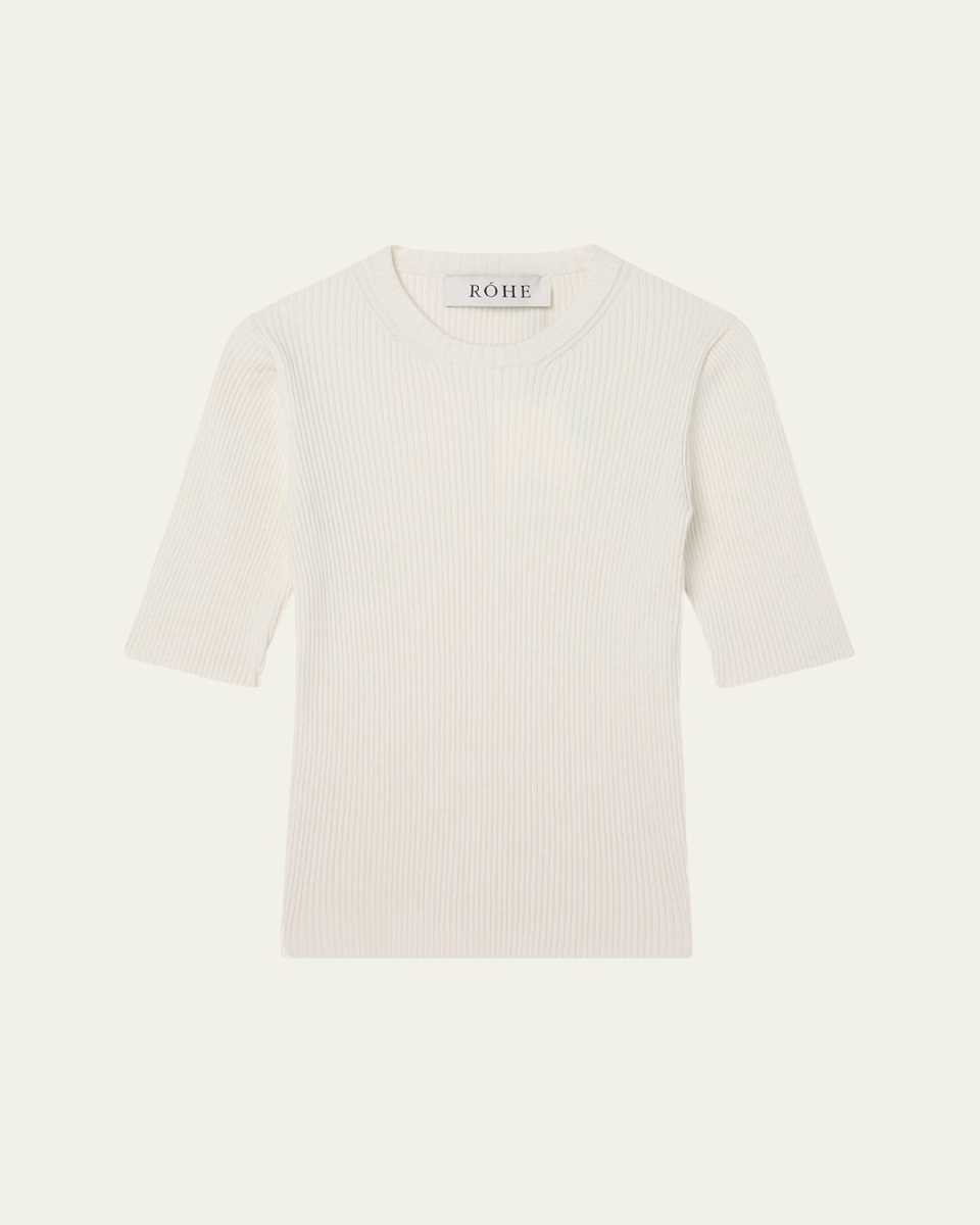 Ribbed Short-Sleeve Top